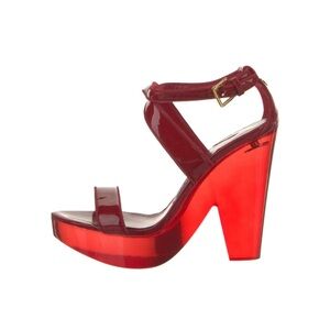 Tom Ford Glossy Red Wedge Sandals